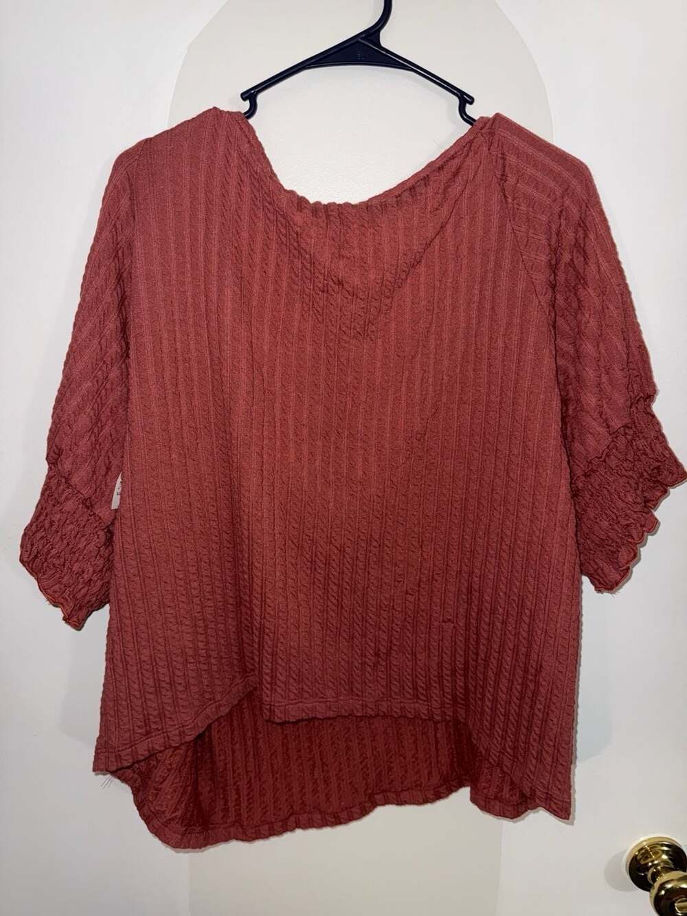 ModCloth Textured Knit Top Rust Red Size 4X - Picture 3 of 3